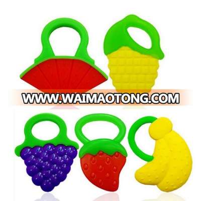 100% Food Grade Soft Fruit Shape Silicone Baby Teether / Baby Teething Necklace for Biting